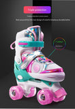 Children's skates Children's double row roller skates PU full flash shoes