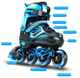 Children's roller skates 【8 rounds of flash Single shoes and protective gear】