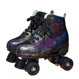 Double row skates Adult flash roller skates lightning black