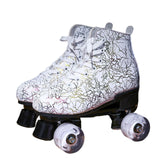Double row skates Adult flash roller skates lightning white