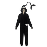 Black cartoon one-piece pajamas