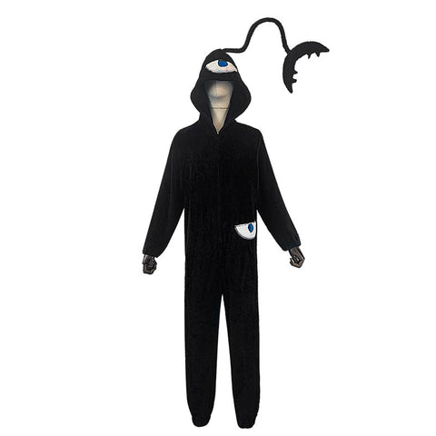 Black cartoon one-piece pajamas