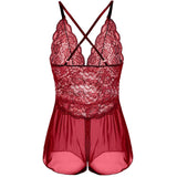 Cute black and red lace one-piece lingerie