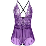 Cute black and red lace one-piece lingerie