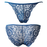 Transparent panties Sexy seductive lace flowers low-rise ladies panties Marks hip lift briefs