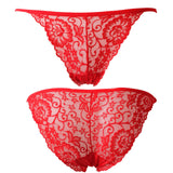 Transparent panties Sexy seductive lace flowers low-rise ladies panties Marks hip lift briefs
