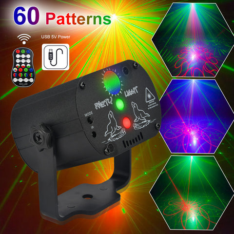 Disco Light Mini RGB Stage Light DJ LED Laser Stage Projector Lamp Rechargeable DJ Light For Birthday Wedding Party With Remote